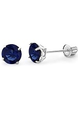 minuscule gorgeous round solitaire white gold earrings for children 
